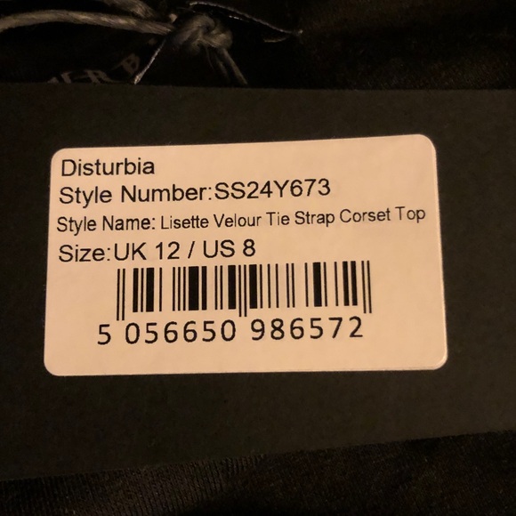 DISTURBIA Lisette velour tie strap corset top - Picture 9 of 10